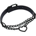 thumbnail image 3 of Collar ajustable TUNC Sencillez PU cuero sintético negro gótico punk corazón, 3 of 5