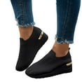 thumbnail image 1 of Chaussures de Marche à Enfiler à Talon Compensé Léopard pour Femmes, Confortables, en Maille Tissée Aérée, Plateforme, Mocassins, Espadrilles de Travail, 1 of 6