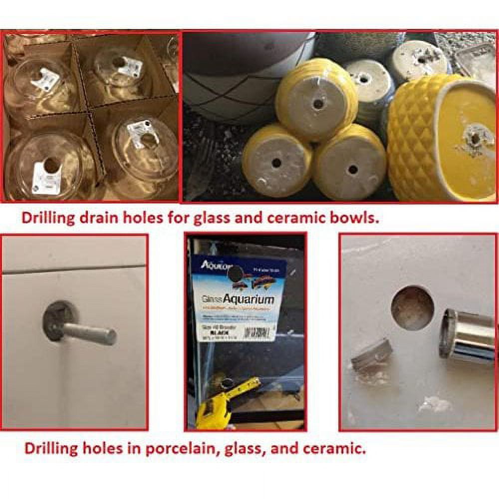 DRILAX Dust Diamond Hole Saw Drill Bit 3 Pcs Set 1/2 inch -3/4 inch - 1 inch Granite Glass Tile - for Ceramic Tile Marble Rock Porcelain in