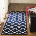 thumbnail image 3 of SAFAVIEH Dhurrie Ulysses Geometric Moroccan Wool Area Rug, Navy/Ivory, 5' x 8', 3 of 9