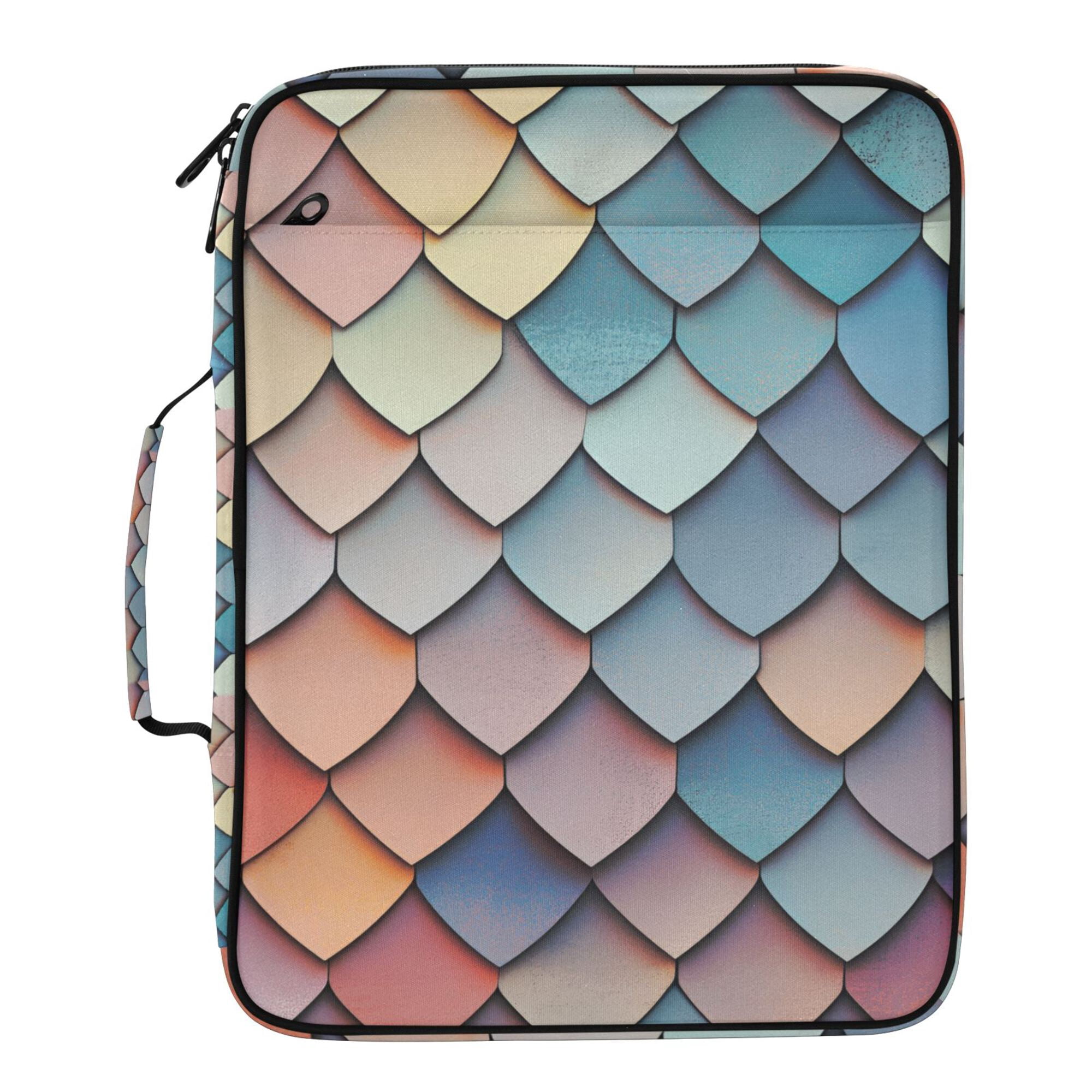 FORMRS Accordion File Folder A4 Size 7-Pocket Expanding Document Organizer Bag with 3 Ring Binder, Blue Art Pattern