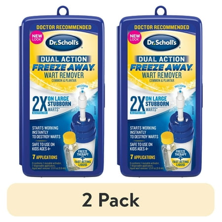 (2 pack) Dr. Scholl’s Freeze Away Wart Remover Dual Action (7 Applications) for Common & Plantar Wart Removal