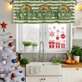 thumbnail image 6 of 2 Pack Valances for Windows, St Patrick's Day Window Valances for Living Room/Bedroom/Bathroom, Green Lucky Gnomes Retro Green White Stripes Light Filtering Kitchen Curtain Valance 42"W x18" L, 6 of 9