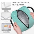 thumbnail image 6 of Naloa Teal Turquoise Glitter Print Lunch Bag for Women Men,Insulated Lunch Box for Adult,Reusable Lunch Tote Bag for Work, Picnic or Travel, 6 of 9