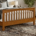 thumbnail image 5 of Camilla Queen Wood Low Profile Platform Bed w Matching Footboard in Light Toffee, 5 of 10