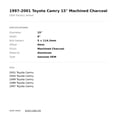 thumbnail image 2 of 1997-2001 Toyota Camry 15" Machined Charcoal OEM Factory Wheel Rim 4261106120, 2 of 2