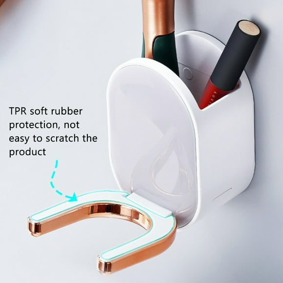 Soporte de pared para secador de pelo, autoadhesivo, soporte para secador de pelo, estante de pared plegable para baño