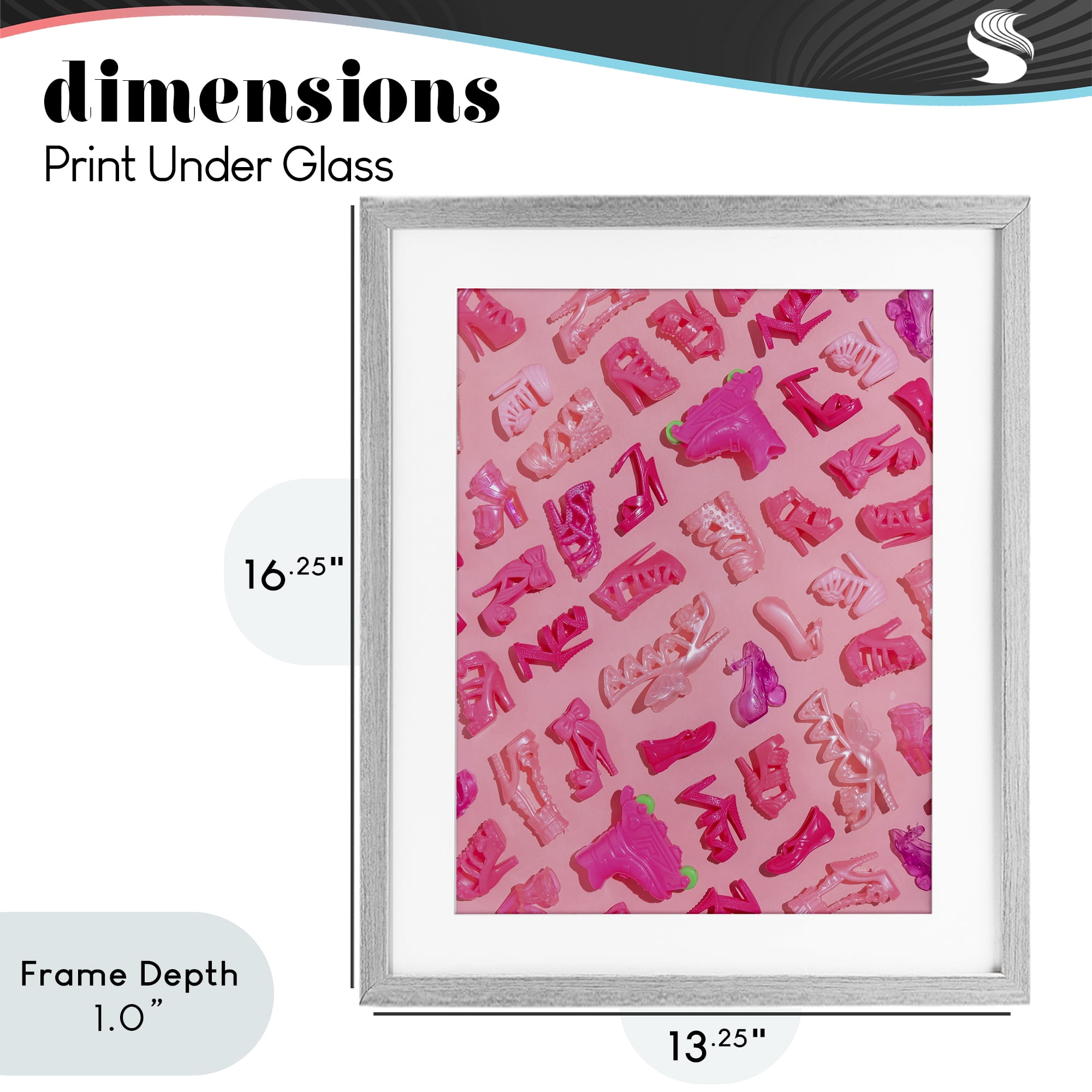 Stupell Industries Tiny Doll Shoes Pink Gray Framed Print Under Glass, design by LISH Creative