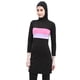 thumbnail image 4 of EeaseMX Traje de baño deportivo de dos piezas de manga larga para mujer, ideal para playa, surf y natación (negro, rosa y verde, talla XL)., 4 of 8