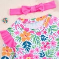 thumbnail image 5 of CAICJ98 Toddler Girl Rash Guard Swimsuit Long Sleeve 3 Piece Little Girls Bathing Suit Headband Sets with UPF 50+ Sun Protection for Girls (18-24 Months,Hot Pink), 5 of 5