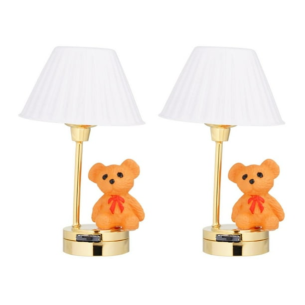 LUVCLS 1: 12 Puppenhaus Bär Tisch Lampe LED Puppenhaus Licht Lampe Realistische |