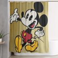 thumbnail image 1 of Cortina de ducha de Mickey Mouse con dibujos animados, cortinas de ducha para baño con 12 ganchos, impermeable, lavable, poliéster, juego de decoración para el baño, 60 x 72 pulgadas, hierro, 1 of 8