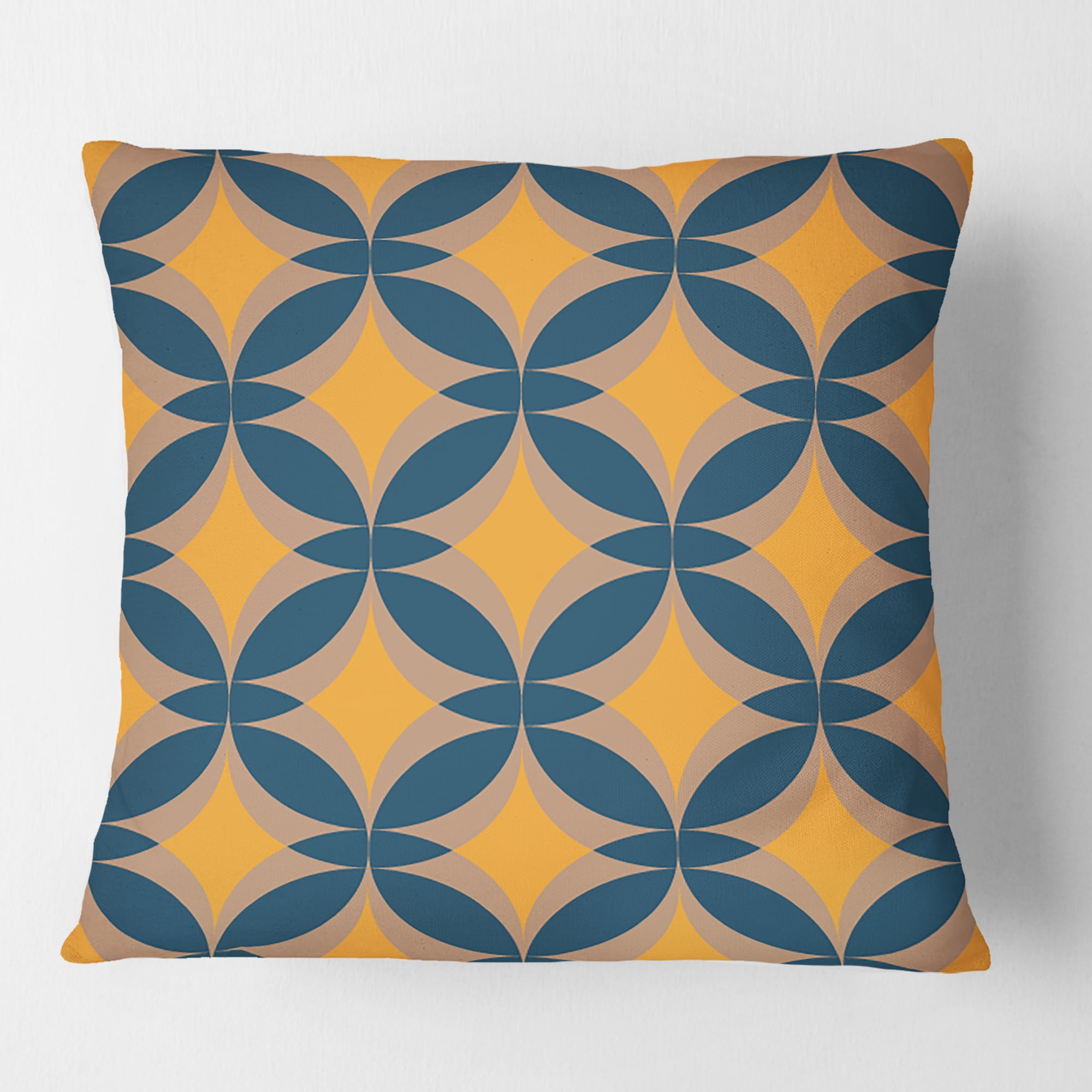 Designart Abstract Retro Design III' Mid-Century Modern Throw Pillow - 16x16