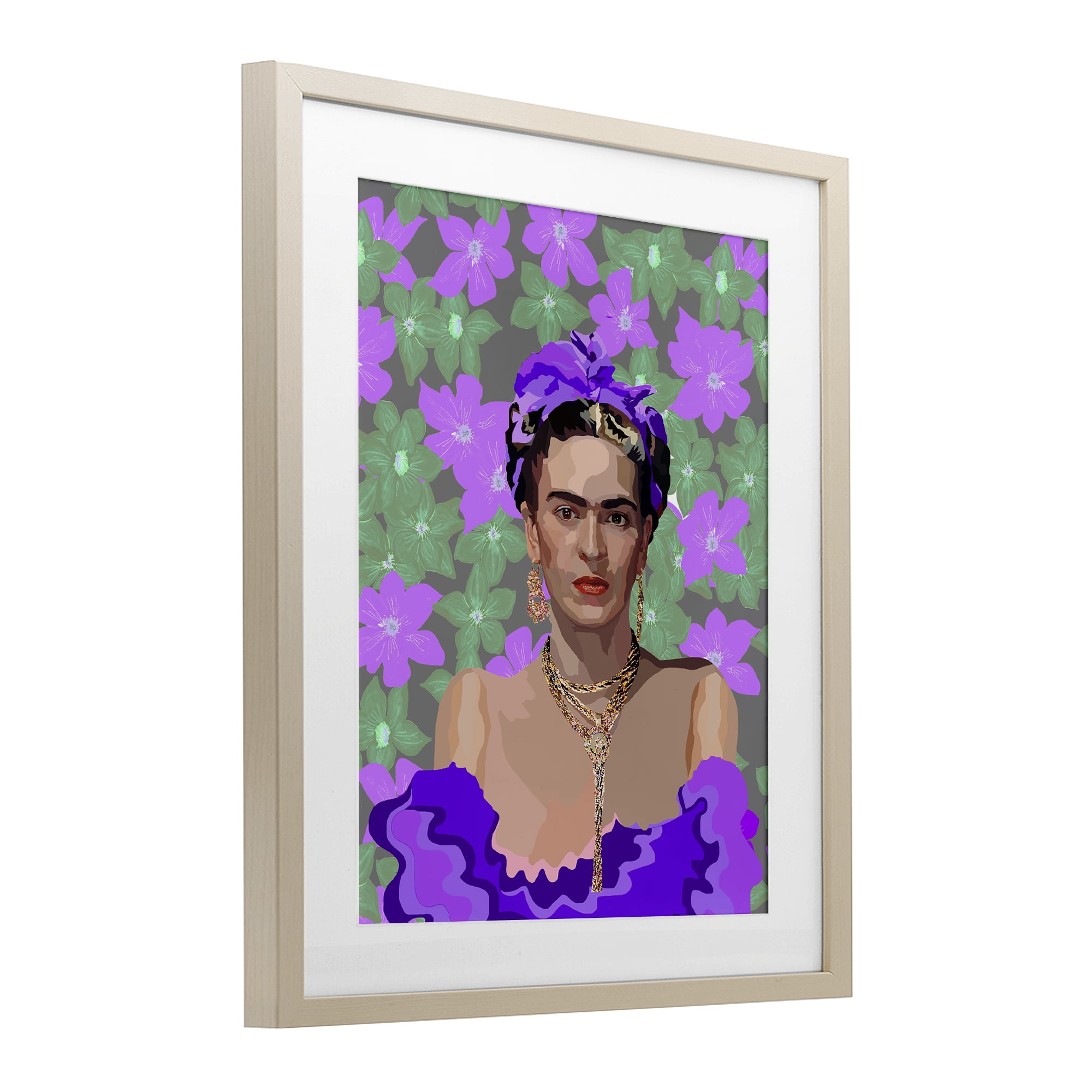 Floral Reverie Frida Birch Framed Print Under Glass, design by Lynnda Rakos