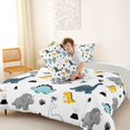 thumbnail image 4 of Homewish Cartoon Dino Queen Comforter Set,Jungle Wildlife Comforter Sets Queen,White,Light Gray Reversible,3-Piece,1 Comforter and 2 Pillowcases, 4 of 7