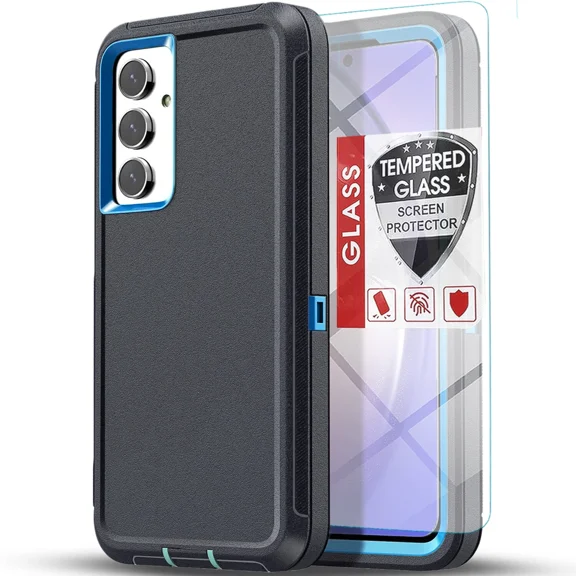 Starshop Samsung Galaxy S26 Plus Case Phone Cover Shockproof Heavy Duty With Glass Screen - Blue