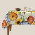 thumbnail image 4 of Fall Square Tablecloth 52×52 Inch Watercolor Pumpkin Sunflowers Table Cloth Small Square Tablecloths Indoor Outdoor Washable Wrinkle Free Stain Resistant Waterproof Fabric Table Cover, 4 of 6