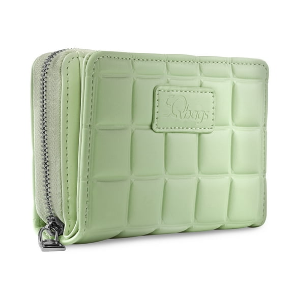 Cartera A CUADROS SQbags para mujer rectangular con ranuras para tarjetas y compartimento para billetes