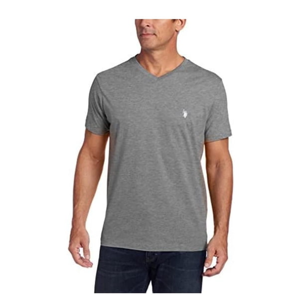 Remera de Hombre con Cuello en V U.S. Polo Assn. Gris Jaspeado Talle L