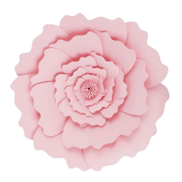 Decoración de la pared Sunnimix Flor de rosa de papel artesanía 3D Rosado
