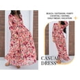 thumbnail image 5 of Wataxii Long Sleeve Dress for Women Casual Maxi Dress Boho Evening Dresses Wedding Guest Dresses Cocktail Party Vacation Beach Dress, 5 of 8