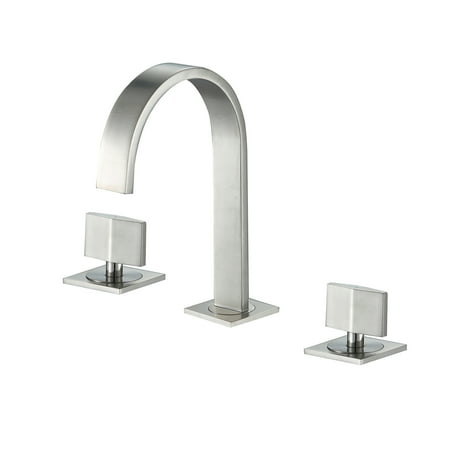 WSP05-TB Contemporary Bathroom Vanity Sink Widespread Lavatory Faucet cUPC NSF AB 1953 Lead Free Brushed Nickel