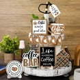 thumbnail image 7 of IUAMXWU 12 Pcs Coffee Bar Tray Decor Set 3.94" Farmhouse Wooden Signs Table Decor Coffee Time Wood Tray Decorations for Graduation Mothers Day Bar Home Kitchen Tiered Tray Decor, 7 of 7