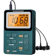Portable Radio AM FM, Rechargeable Digital Pocket Radio,Transistor Radio with Large LCD Screen, MP3, Stereo Earphone, 3.5mm Headphone Jack, TF Card Socket, Walkmans Radio for Jogging/Gym/Camping
