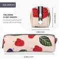thumbnail image 5 of XMXT Leather Pencil Case, Raspberry Leaf Illustration Large Capacity Pencil Pouch for Student Teens Women, 5 of 9