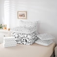thumbnail image 6 of Manfei Cartoon Funny Ghost 7pcs Bedding Comforter Set,Halloween Theme Queen Bedding Sets,White Black Queen Sheet Sets For Teens,Microfiber Bedroom Decor, 6 of 8