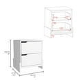 thumbnail image 3 of Luss Nightstand, Bedside Table with 2-Drawers Modern Design, Ample Storage, Stylish White Finish, 3 of 7