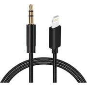 Copperline 6ft Aux Cord for iPhone for iPhone X/XS/11/11 Pro/11 Max/8/8Plus/7/7Plus Aux Cable for Car 3.5mm Aux Cable Premium Auxiliary Audio to Car Stereo/Speaker/Headphone Support All iOS Black