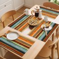 thumbnail image 5 of Orange Brown Wooden Placemats Set of 4 Farmhouse Striped Modern Art Place Mats Indoor Wipeable Table Mats Washable Cloth Dining Table Placemats for Kitchen Holiday Party Home Decor 13x19 Inch, 5 of 9