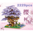 thumbnail image 1 of Romantic Purple Pink Cherry Blossom Tree House Building Blocks, Mini Floral Scene DIY Assembly Classic Model, Creative Miniature Bricks Decor Set, Ideal Gift for Kids, 1 of 6