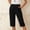 *Black, variant on Women's Elastic Waist Capri Pants, Casual Loose Fit Cropped Trousers with Pockets for Summer Black,Women's Plus L