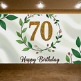 thumbnail image 6 of Elegant Leafy Floral Themed 70th Birthday Banner Backdrop Happy Birthday Party Decorations Photography Props Background for Celebrations Event Decor, 6 of 8