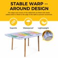 thumbnail image 4 of Easter Purple Striped Table Cloths for 4 Foot Rectangle Tables, Spring Colorful Bunny Polka Dot Patio Waterproof Elastic Fitted Tablecloths, Washable Rectangular Table Cover for Camping, 4 of 8