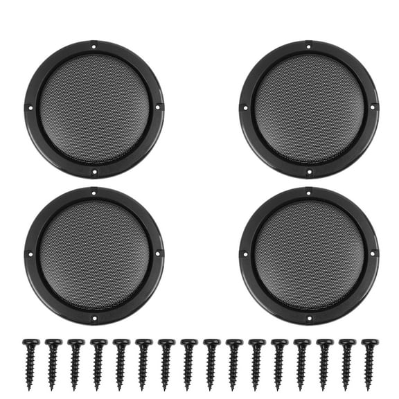4 Pcs 5" Black Round Car Speakers Cover Steel Mesh Woofer Subwoofer Grill Protector