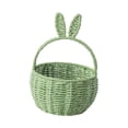 thumbnail image 3 of Cesta de almacenamiento tejida, cesta de mano con orejas de conejo, cesta de comestibles hecha a mano, cesta de picnic para huevos de Pascua, regalos Verde, 3 of 8