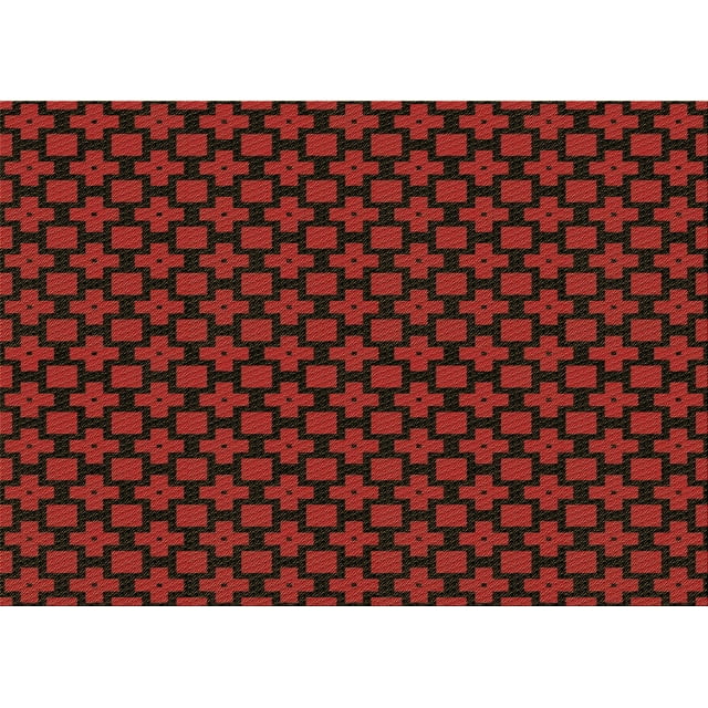Ahgly Company Tapis d'Intérieur Rectangulaire Transitionnel Rouge Brun Lavable à la Machine, 8 Pieds x 10 Pieds