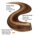 thumbnail image 4 of SEGO Clip in Hair Extensions Human Hair Full Head 100% Real Remy Thick Hair Extensions Silky Straight Balayage Blonde Hair Pieces, 4 of 7