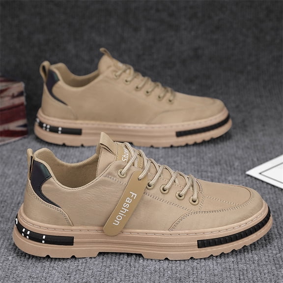 Retro Style Men'S Shoes, Upper, Rubber Sole, Slip-On Closure, Solid Color, Low Top,Men's Casual Workwear Shoes |