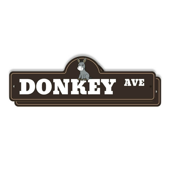 Donkey (2 Pack) Plastic Street Sign - 6 Inch X 18 Inch Gift Farm Animal Work Pack Cute Funny Rustic Nature Decor Companion Loyal Tough