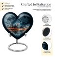 thumbnail image 3 of New York City Night Ashes Keepsake - Cremation Urns For Human Women - Keepsake Urns For Ashes Small Heart - Burial Urns For Remains - Heart Shaped Urn Ashes - Urns For Ashes Adult Female Mother 3 Inch, 3 of 5
