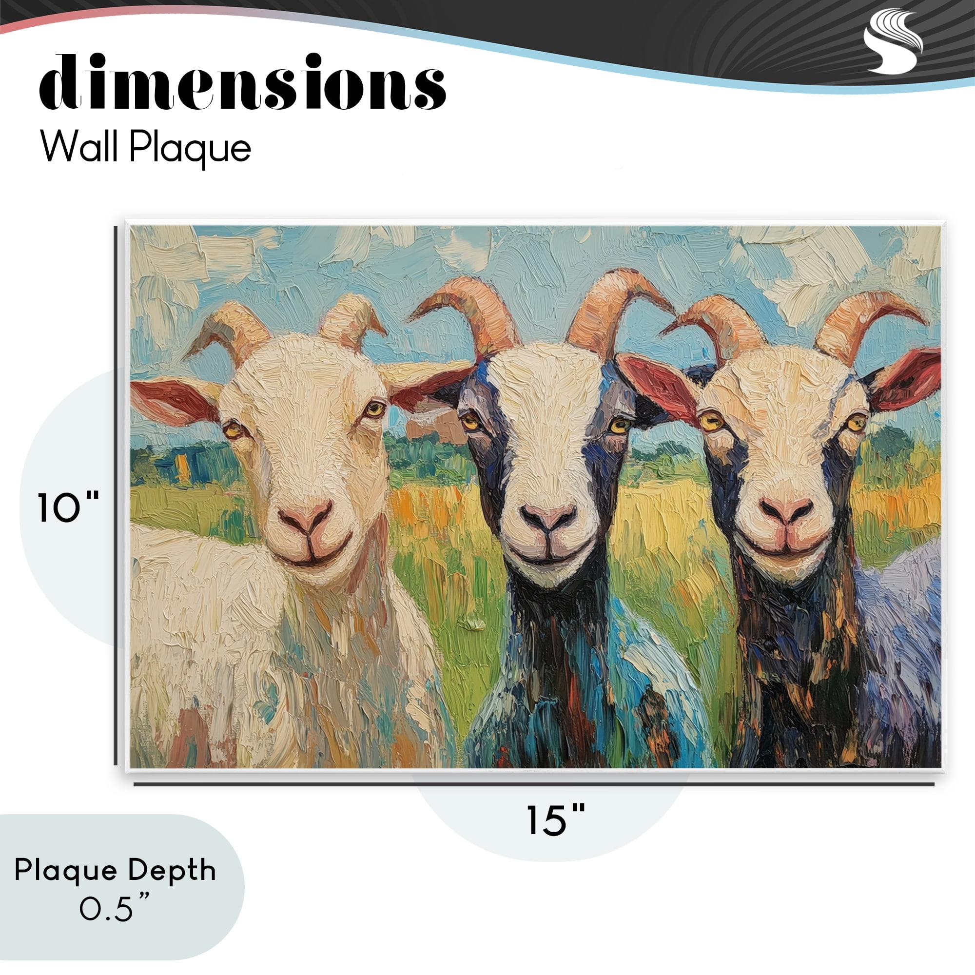 Stupell Industries Billy Goats in Bright Pasture Wall Plaque Art, design by Petal Prints Design