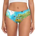 thumbnail image 1 of Fotbe World Map With Animals Landmarks Calzones Estampados para Mujer – Ropa Interior de Algodón, Cómoda, Suave y Elástica-3X-Large, 1 of 6