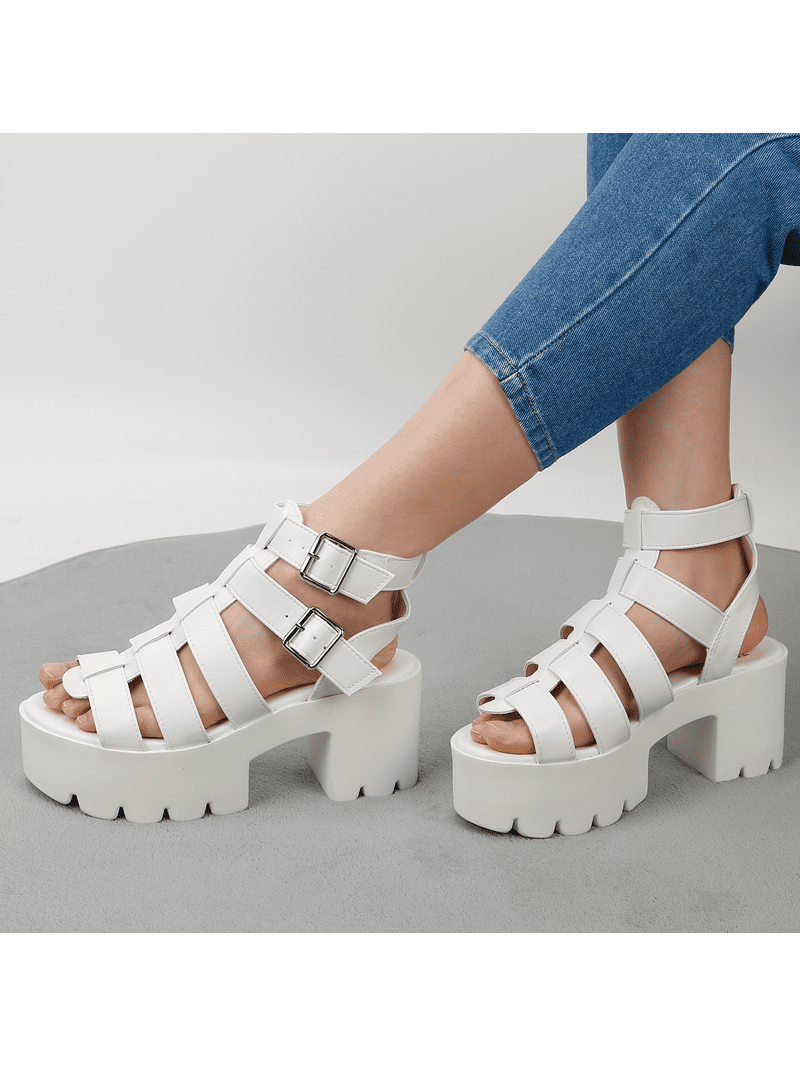 READYSALTED Women's Cleated Chunky Platform Sandals in Open Toe