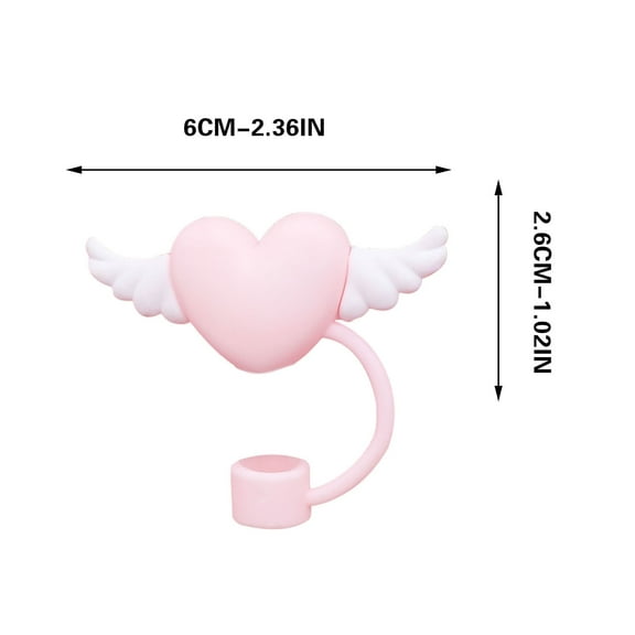Yaoyar Straw Cover Cap,Valentines Straw Toppers Reusable Silicone Straw Tips Lids Cute Bear Rose Straw Covers Valentine’s Day Party Cup Decorations Accessories