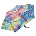 thumbnail image 4 of Compact Sun Umbrella Windproof Travel Umbrellas for Rain Strong Portable UV Protection Colorful Palm Tree, 4 of 8