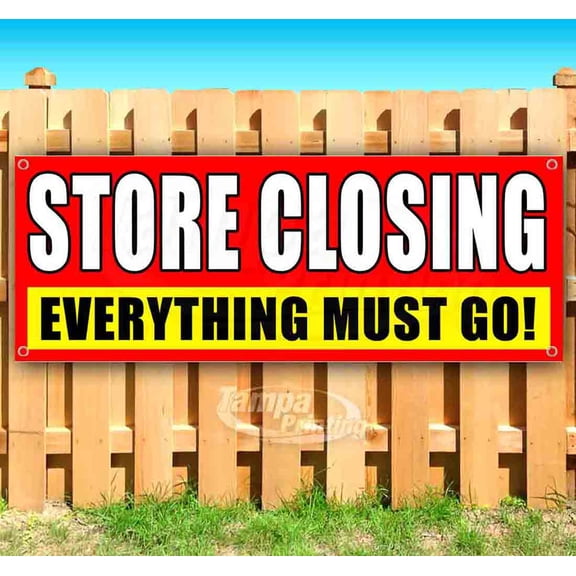Store Closing Sale 13 oz Vinyl Banner With Metal Grommets